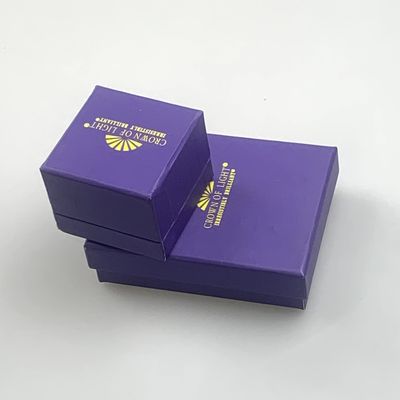 Customized Yellow Stamping Purple Paper Hat Box Black Velvet Bangle Jewelry Pacakaging