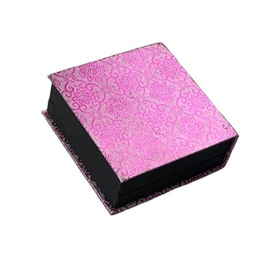 Purple Clam Shell Paper Jewelry Gift Boxes With Foam Velvet Insert Bangle Packing
