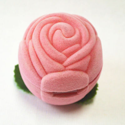 Mini Rose Shape Pink Velvet Jewelry Gift Boxes For Party Valentine