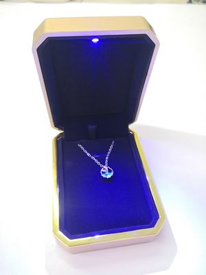 Luxury LED Light Box Jewelry Box Octangle Necklace Stoving Varnish Box With Blue Light