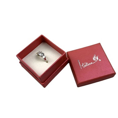Hat Paper Box Jewelry Gift Box With Silver Foil Logo  Velvet Insert Ring Packaging