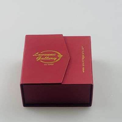 Paper Gift Box Red Square Gold Foil VelVet Insert Bangle Letter Magnetic Lid For Gift Packaging
