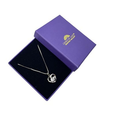Modern Gift Paper Jewelry Hat Box With Foam Velvet Insert Necklace Box Packaging