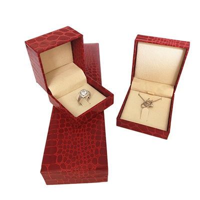 Red Stone Pattern Paper Jewelry Gift Boxes Removable Velvet Insert Custom For Bracelet Packaging