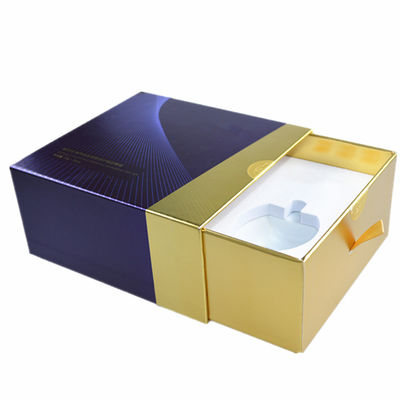 Shining Glossy Cosmetic Packaging Box Drawer Slide EVA Foam Insert Custom CMYK Printing