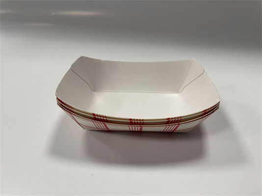 FSC Red And White Paper Food Trays Cardboard Takeaway Trays For Bakery