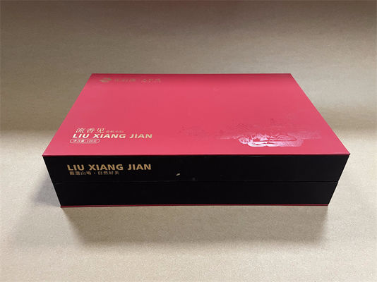 Red Paper Present Box Rectangular Pantone Printed Cardboard Gift Box