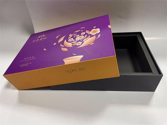 Top And Bottom Rigid Gift Box Purple Magnetic Box Packaging