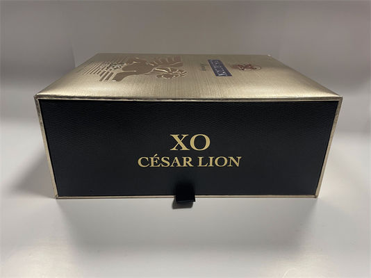 Embossed Logo Red Wine Box Satin Lining Cardboard Boxes For Wine Bottles