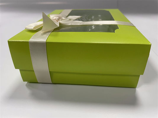 Green Macaron Box With Clear Lid Customized Biodegradable Macaron Packaging