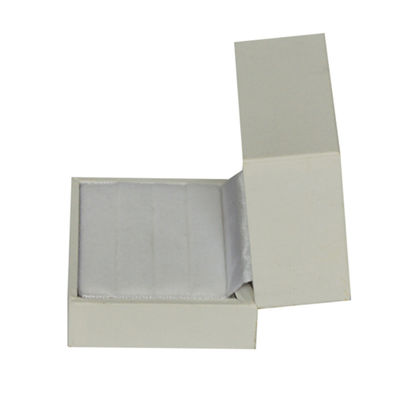 Sqaure Plastic Paper Jewelry Gift Box Flap Oen White Wedding Ring Box PMS Printing