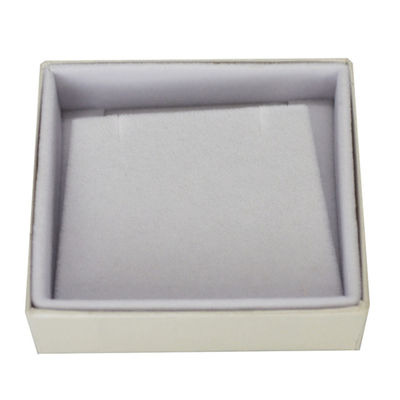 Sqaure White Cardboard Jewelry Gift Box Velvet Insert For Ring Pendant