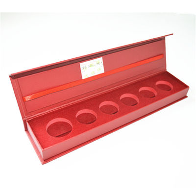 Magnetic Paper Coin Collection Storage Box Bright Red Print EVA Insert