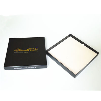 Square Recycled Paper Gift Box Black Leatherette Necklace Box
