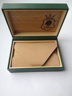 Green PU Leather Personalised Watch Boxes Handmade Rectangle Green Watch Case Ready To Ship