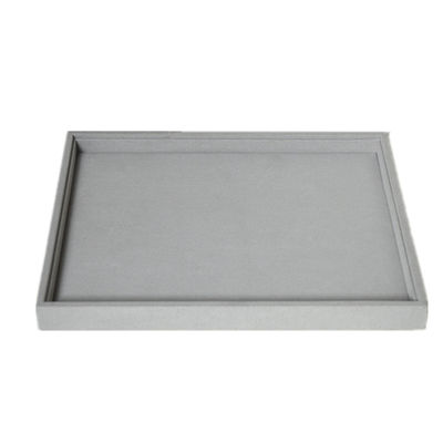Personalized Wooden Jewelry Display Trays Microfiber MDF Pure Grey