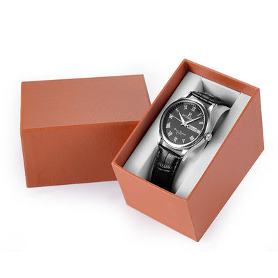 Leatherette Paper Cardboard Watch Boxes Bevel For Single Women