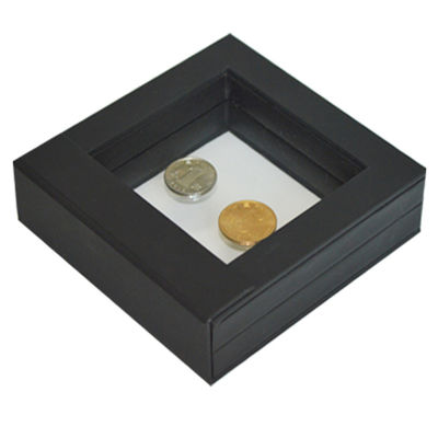 MDF Jewelry Ring Gift Box 8*8*4cm Black Gift Box With Window