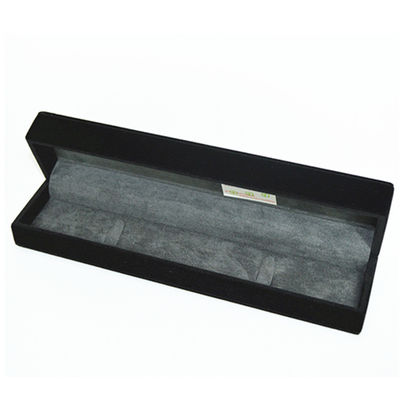 Soft Black Bracelet Velvet Jewelry Gift Boxes Grey Lining Printed Custom Logo