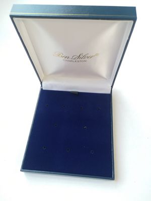 Blue Cufflinks Box Plastic Golden Line Gift Box More Cufflinks Packaging Box Satin Inner Lid Blue Velvet Insert Gift Box