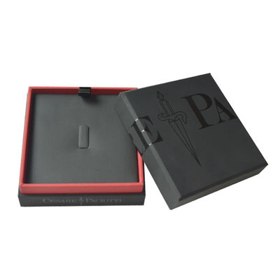 Square Paper Jewelry Gift Boxes Cardboard Black Leather Ring Box PMS Printing