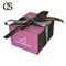 Spot UV Velvet Jewelry Gift Boxes Purple Black With Ribbon Bow Drawer Retro Style