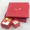 Wedding Paper Gift Packaging Box Red Square Silver Stamping Jewelry Gift Box