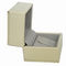 Top Pu Leather Ring Box Suede Filled Velvet Insert Silver Stamping Logo Handmade Beige Color