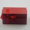Rectangle Red Paper Gift Packaging Box With Ribbon Foam Insert For Candy Jewelry