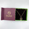 Magnetic Closure Paper Jewelry Gift Boxes With Gold Foil Logo Velvet Insert Necklace Box