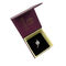 Purple Jewelry Paper Gift  Box Gold Foil Logo With Black Velvet Insert Ring Box