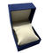 Blue Suede Gift Watch Box With  Gold Foil Logo White Foam Insert