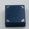 Blue Embossed Paper Ring Box Silver Stamping Pattern White Velvet Insert Jewelry Packaging Display