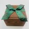 Brown Gold Foil Paper Jewelry Gift Boxes With Ribbon Bow Velvet Insert Valentine