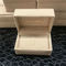 OEM Beige Suede Jewelry Box Hot Stamping Logo For Engagement Rings Storage Packing Box