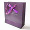 Ribbon Handle Purple Paper Bag Silver Stamping Logo Bowknot Jewelry Gift Shopping Bag