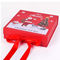 Decorative Folded Christmas Gift Magnetic Box With Ribbon 16*16*5cm