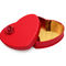 Custom design chocolate storage box red heart shape coated paper packaging gold card interior