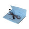 Microfiber Wedding Velvet Jewelry Pouch Bag Morandi Blue with Black Ribbons