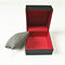 Custom Personalised Single Watch Box Packaging Dark Grey Red Touch Paper PU