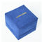 Bright Blue Suede Ring Box Hot Stamping Logo Personalized Removable Insert