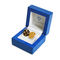 High Glossy Wooden Small Box Earring Cufflink Jewelry Packaging Bright Blue White Removable Pu Insert
