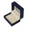 Pantone Printing Velvet Jewelry Gift Boxes Rectangle Blue Double Ring Box