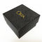 Black Leather Paper Sqaure 2 Pieces Watch Gift Box Foil Stamping Logo