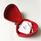 Mini velvet Jewelry Storage Case Red Romantic Heart Shape Pu Leather Small Organizer With Zipper