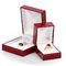 Leatherette Paper Plastic Gift Box With Gold Line Insert White Satin Velvet Ring Display Box